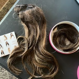 Luxy 16" Chocolate Brown Balayage Halo®	Hair Extensions